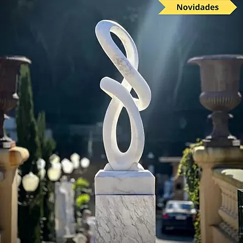imagem de Escultura Harmonia Real Mármore Branco 120cm - EMP733 Elegância e Sofisticação