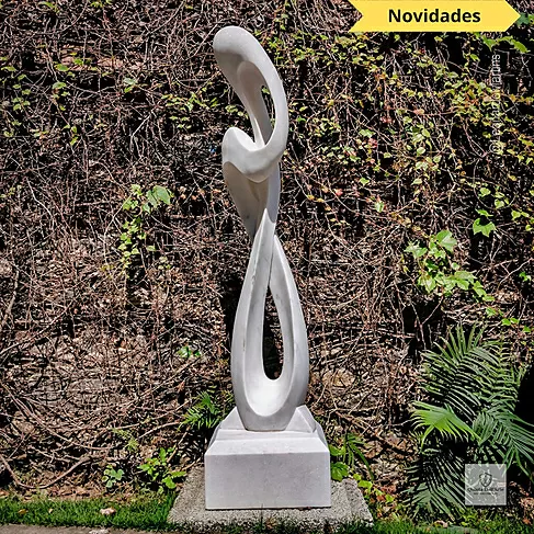 imagem de Escultura Harmonia Real Mármore Branco 120cm - EMP735 Peça Escultural Contemporânea