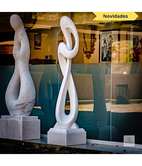 imagem de Escultura Harmonia Real Mármore Branco 160cm - EMP736 | Elegância para paisagismo