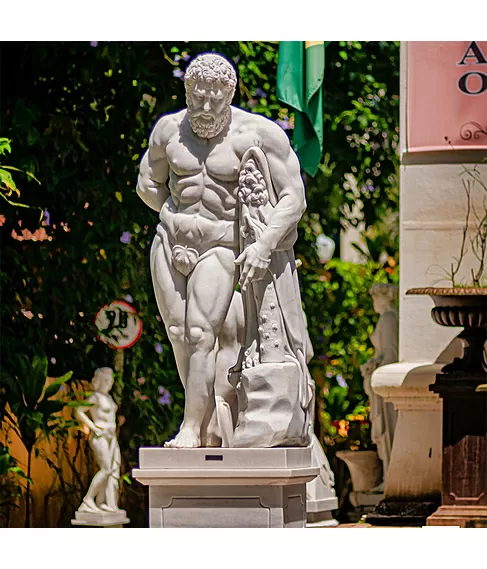imagem de Escultura Hércules em Mármore 160cm - EMP519 Força e Heroísmo Clássico