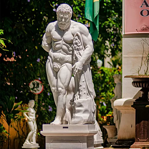 imagem de Escultura Hércules em Mármore 160cm - EMP519 Força e Heroísmo Clássico