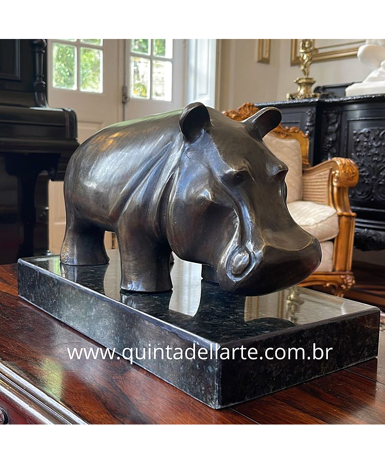 imagem do produto Escultura Hipop�tamo de Bronze 41cm - EBZ524