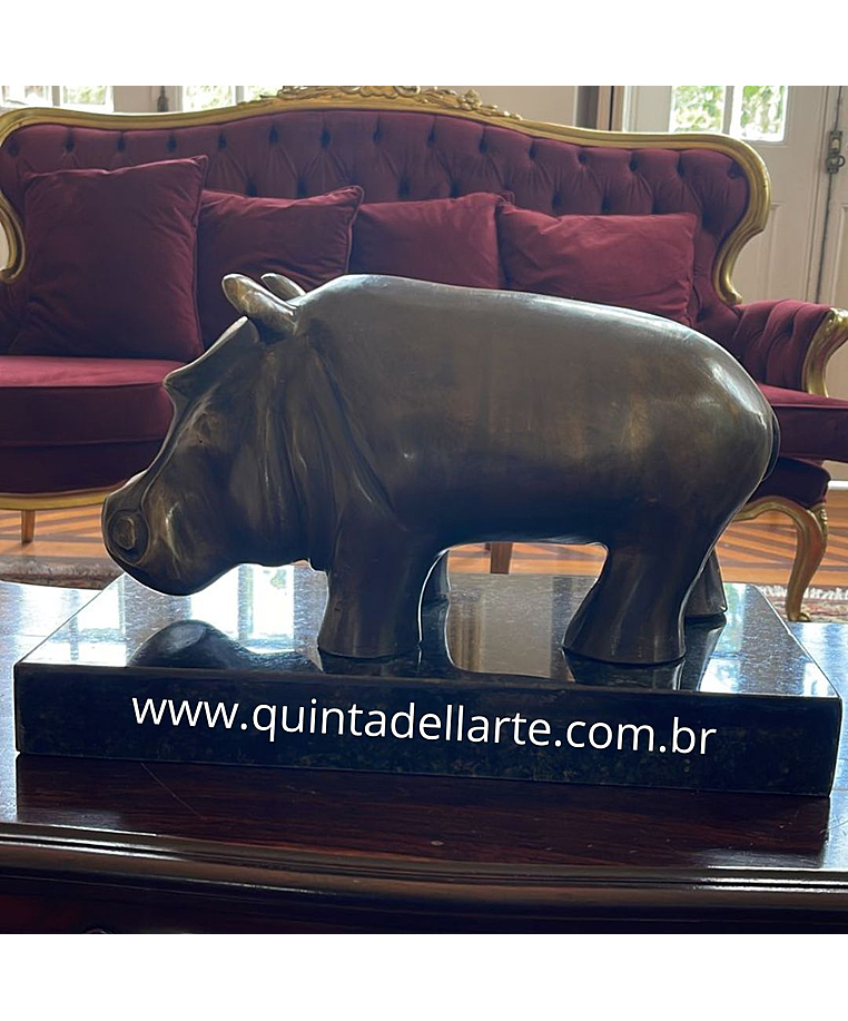 imagem do produto Escultura Hipop�tamo de Bronze 41cm - EBZ524