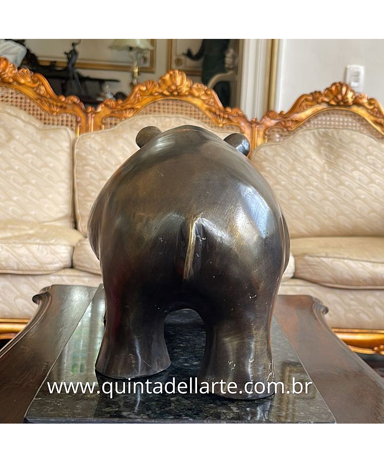 imagem do produto Escultura Hipop�tamo em Bronze 41cm EBZ524 For�a e Originalidade