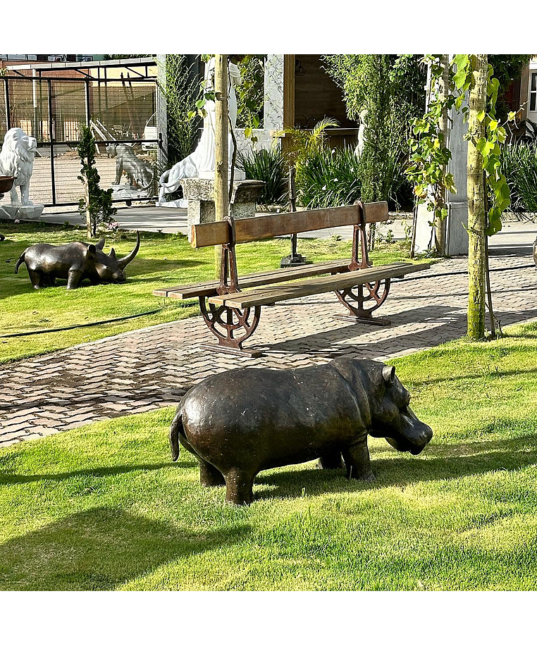 imagem do produto Escultura Hipop�tamo em Bronze 45x110cm EBZ560 Presen�a e Robustez