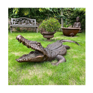 imagem do produto Escultura Jacar� em Bronze 180cm EBZ615 Impon�ncia e Realismo