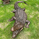 imagem do produto Escultura Jacar� em Bronze 180cm EBZ615 Impon�ncia e Realismo