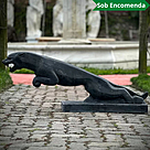 imagem do produto Escultura Jaguar M�rmore Preto 46cm - EMP714 Eleg�ncia e For�a Cl�ssica
