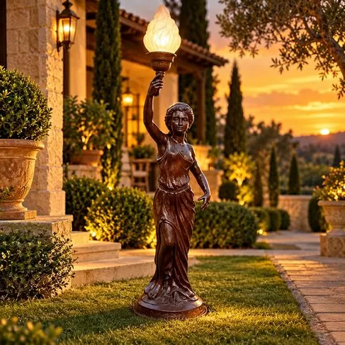 imagem de Escultura Lady Luminária em Ferro Fundido 125cm - EF239D Elegância e Funcionalidade