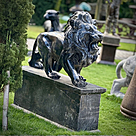 imagem do produto Escultura Le�o Andando M�rmore Black 100cm - EMP243