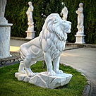 imagem do produto Escultura Le�o da Montanha em M�rmore Branco 140cm | Est�tua Monumental EMP270E