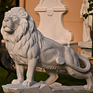 imagem do produto Escultura Le�o da Montanha em M�rmore Branco 140cm | Est�tua Monumental EMP270E