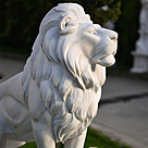 imagem do produto Escultura Le�o da Montanha em M�rmore Branco 140cm | Est�tua Monumental EMP270E