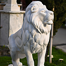 imagem do produto Escultura Le�o da Montanha em M�rmore Branco 140cm | Est�tua Monumental EMP270E