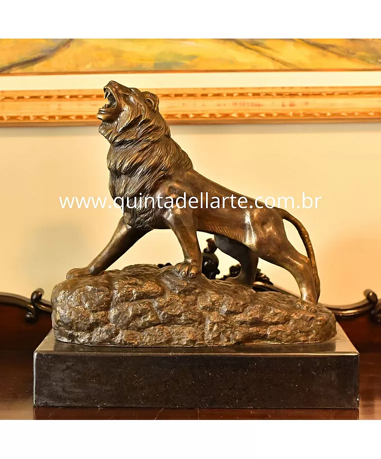imagem de Escultura Leão de Bronze 54cm - EBZ535