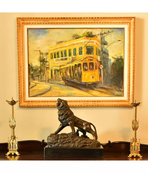 imagem de Escultura Leão de Bronze 54cm - EBZ535