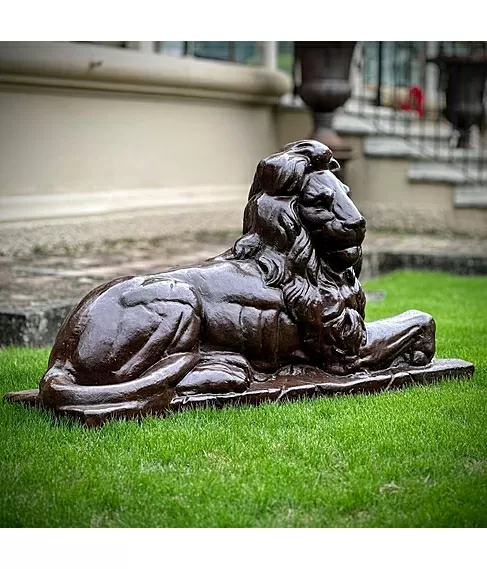 imagem de Escultura Leão de Ferro Fundido 73cm VRF029D Presença e Estilo Clássico