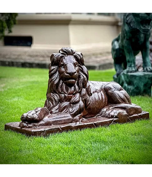 imagem de Escultura Leão de Ferro Fundido 73cm - VRF029E