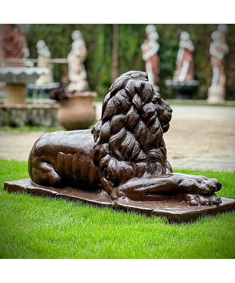 imagem do produto Escultura Le�o de Ferro Fundido 73cm VRF029E For�a e Presen�a