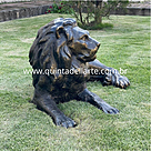 imagem do produto Escultura Le�o Deitado Bronze 50cm - VRBZ309