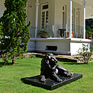 imagem do produto Escultura Le�o Deitado com Base de M�rmore 60cm - VRBZ309B