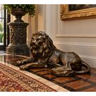 imagem do produto Escultura Le�o Deitado em Bronze 50cm VRBZ309 Eleg�ncia e Tranquilidade