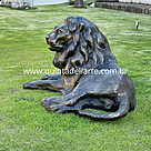 imagem do produto Escultura Le�o Deitado em Bronze 50cm VRBZ309 Eleg�ncia e Tranquilidade
