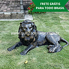 imagem do produto Escultura Le�o Deitado em Bronze 50cm VRBZ309 Eleg�ncia e Tranquilidade