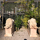 imagem do produto Escultura Le�o Dormindo em M�rmore Rosado 100cm EMP202 Serenidade e Eleg�ncia