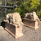 imagem do produto Escultura Le�o Dormindo Em M�rmore Rosado 100cm - EMP202