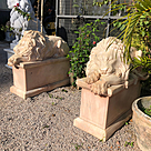 imagem do produto Escultura Le�o Dormindo Em M�rmore Rosado 100cm - EMP202