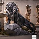 imagem do produto Escultura Le�o em M�rmore Preto 170cm - EMP547E Presen�a Imponente