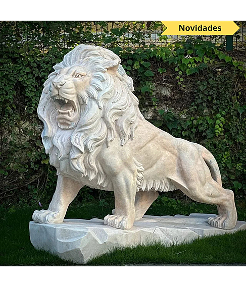 imagem de Escultura Leo em Mrmore Rosa 145cm - EMP449E