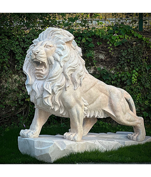 imagem de Escultura Leo em Mrmore Rosa 145cm - EMP449E