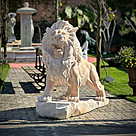 imagem do produto Escultura Le�o em M�rmore Rosa 145cm - EMP449E Presen�a Sofisticada