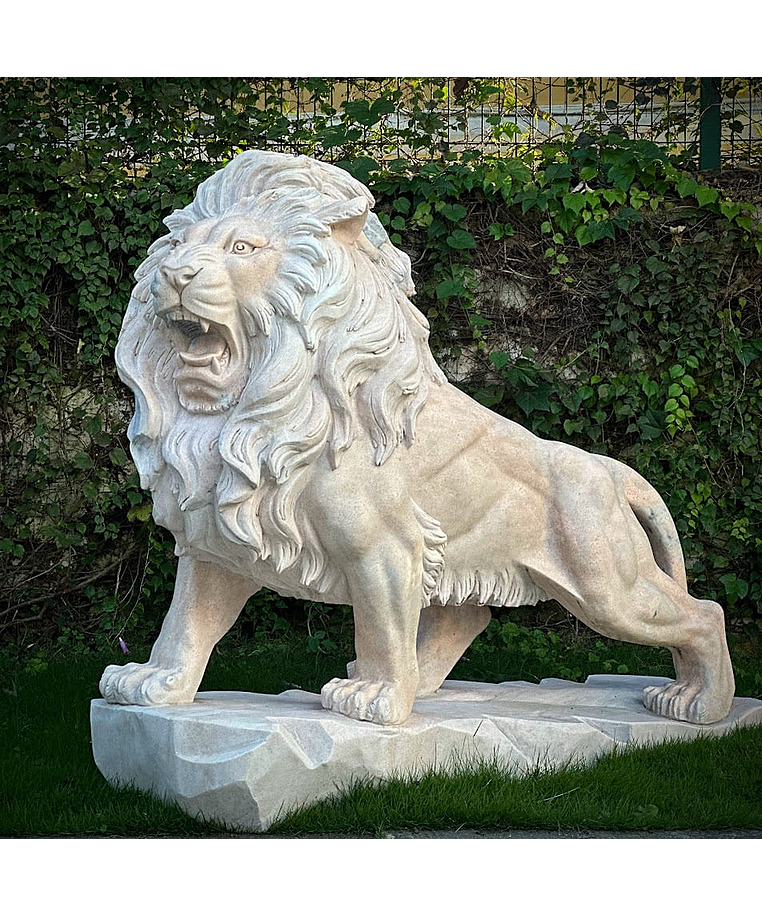 imagem do produto Escultura Le�o em M�rmore Rosa 145cm - EMP449E