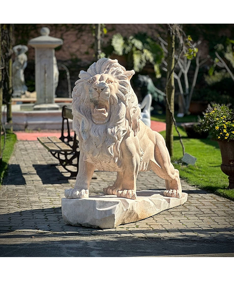 imagem do produto Escultura Le�o em M�rmore Rosa 145cm - EMP449E
