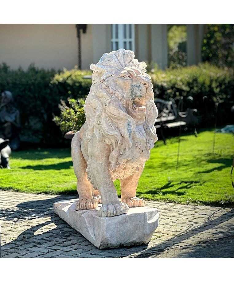 imagem do produto Escultura Le�o em M�rmore Rosa 145cm - EMP449E