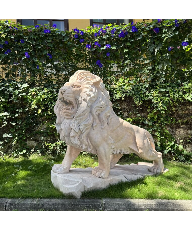 imagem do produto Escultura Le�o em M�rmore Rosa 145cm - EMP449E