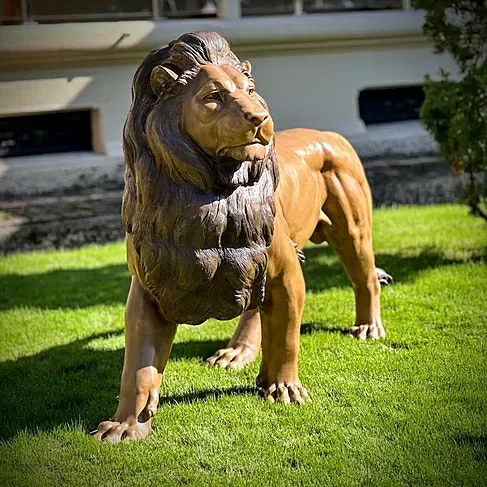 imagem de Escultura Leão Praça da Republica Paris em Bronze 125cm - EBZ392 Obra Imponente