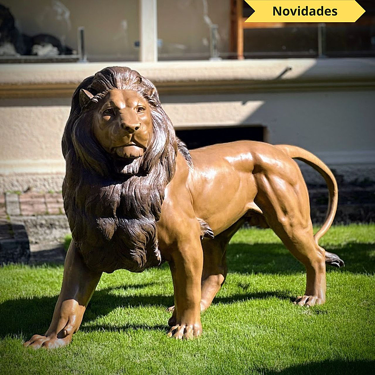 imagem do produto Escultura Le�o Pra�a da Republica Paris em Bronze 125cm - EBZ392 Obra Imponente