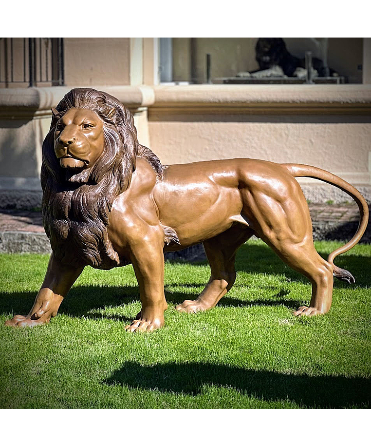 imagem do produto Escultura Le�o Pra�a da Republica Paris em Bronze 125cm - EBZ392