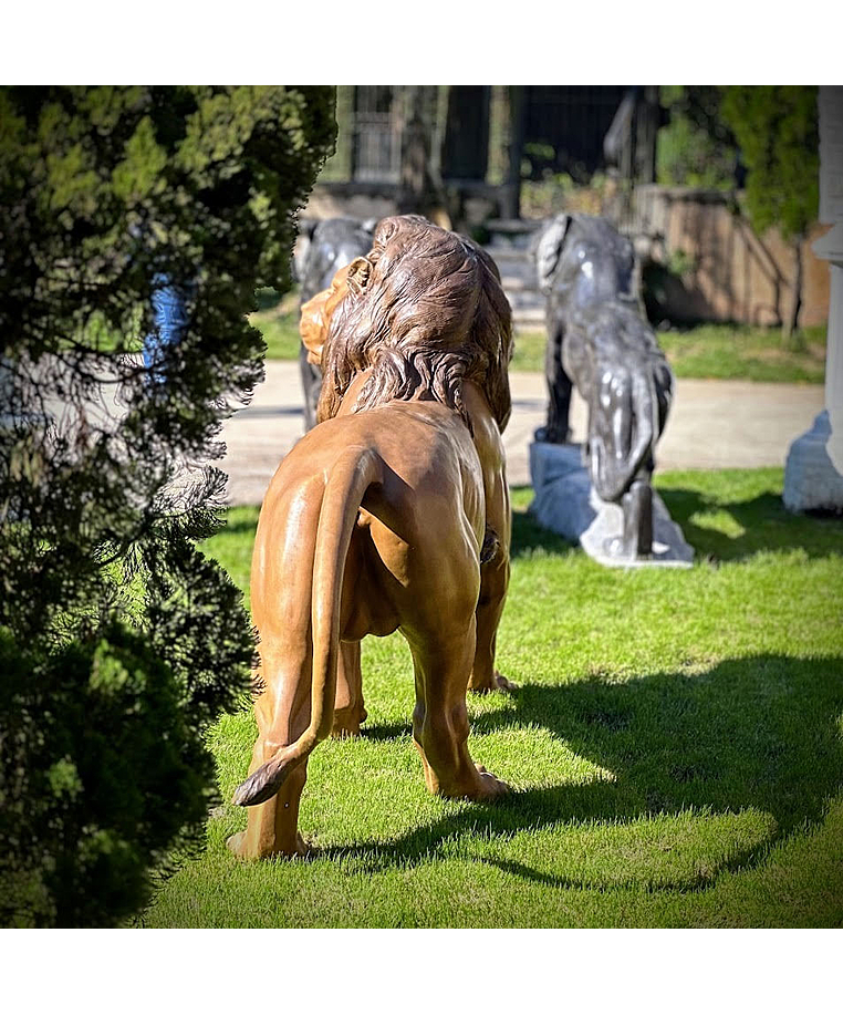 imagem do produto Escultura Le�o Pra�a da Republica Paris em Bronze 125cm - EBZ392