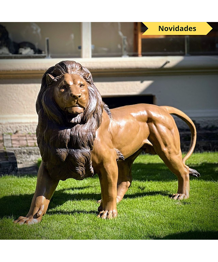 imagem do produto Escultura Le�o Pra�a da Republica Paris em Bronze 125cm - EBZ392