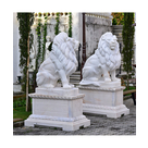 imagem do produto Escultura Le�o Sentado em M�rmore Branco 120cm EMP510 Eleg�ncia Cl�ssica