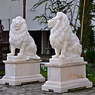 imagem do produto Escultura Le�o Sentado em M�rmore Branco 120cm EMP510 Eleg�ncia Cl�ssica