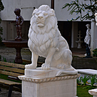 imagem do produto Escultura Le�o Sentado em M�rmore Branco 120cm EMP510 Eleg�ncia Cl�ssica