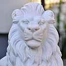 imagem do produto Escultura Le�o Sentado em M�rmore Branco 120cm EMP510 Eleg�ncia Cl�ssica