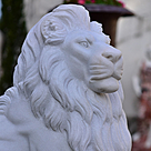 imagem do produto Escultura Le�o Sentado em M�rmore Branco 120cm EMP510 Eleg�ncia Cl�ssica