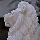 imagem do produto Escultura Le�o Sentado em M�rmore Branco 120cm EMP510 Eleg�ncia Cl�ssica